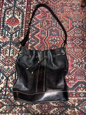 Vintage Black Marino Orlandi Bucket Bag